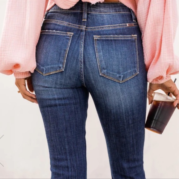 New Short KanCan Flare Leg Jeans Mid-rise 31” Inseam - Picture 2 of 6